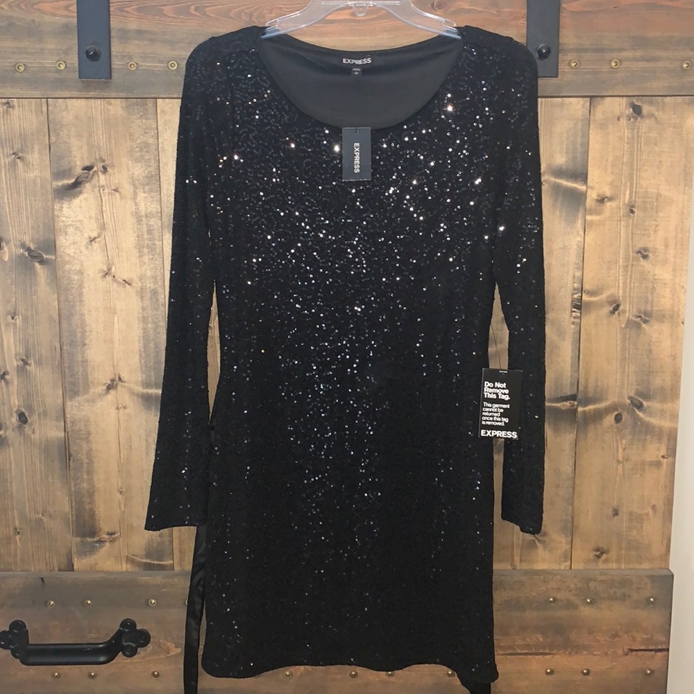Express black sparkly dress